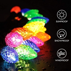 China manufacture christmas lights 110v led C7 C9 strawberry bulb string light outdoor garland fairy tree lamp string