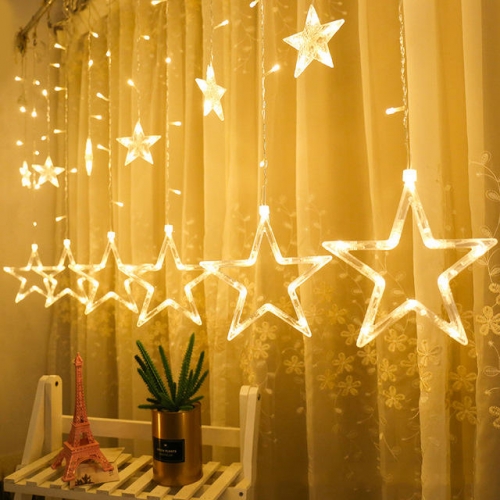 Wholesale 3.5m Solar Curtain Light Icicle Star lamp Christmas Holiday Outdoor Bar Decor Remote 8 Functions solar star light