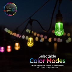 Solar powered voice control String lights RGB dimmable fairy bulb Solar RGB s14 LED String Light 8 modes super bright new style