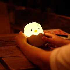 New style LED Eggshell Chicken night light Touch Soft Silicone Usb Rechargeable lamp Bedroom Decor Led 3D Night Light For Kids