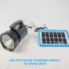 Portable 100w LED Rechargeable Spotlight Handheld Solar Searchlight Long Distance Lighting Waterproof Emergency Flashlight