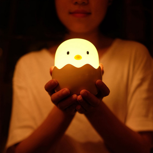 LED Eggshell Chicken Emotional Night light LED Charging Silicone Chicken lamp Children's Bedside Lamp Eggshell Small Table Lamp