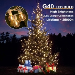 2023 New Designed white cable G40 Led String Light garland outdoor Garden light IP44 vintage festoon wedding lights