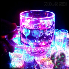 Wholesale LED Bar Night Club Party Drink Cups 295ML Led Beer Mug Led Plastic Light Glass Cups Glowing LED Beer Cup