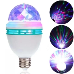 wendadeco LED Full Color Rotating Lamp AC85-260v LED Strobe Bulb Multi Crystal Stage Light For Disco Birthday Party Club Bar