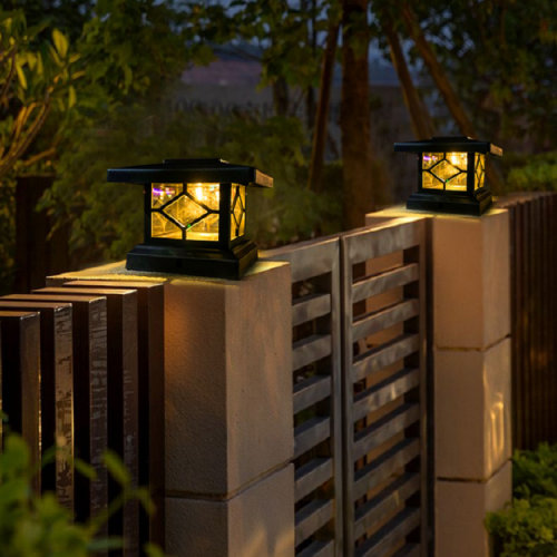 Factory Good Price Solar Post Lights Outdoor IP44 waterproof Led Garden Lights For Patio Yard Solar Pillar Light