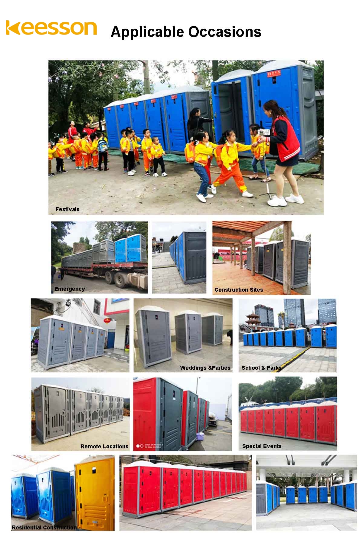 KEESSON HDPE Plastic Portable Public Squat Toilet for Sale