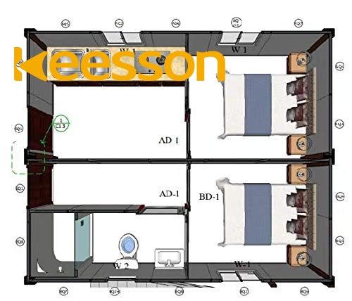 KEESSON บ้านตู้คอนเทนเนอร์มือถือสำเร็จรูปแบบประหยัด