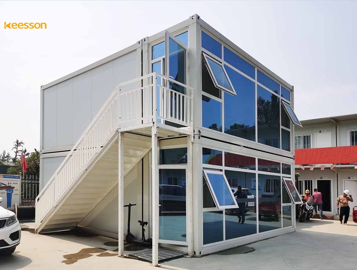 KEESSON Two-story Container Office Converted From 4 Containers 