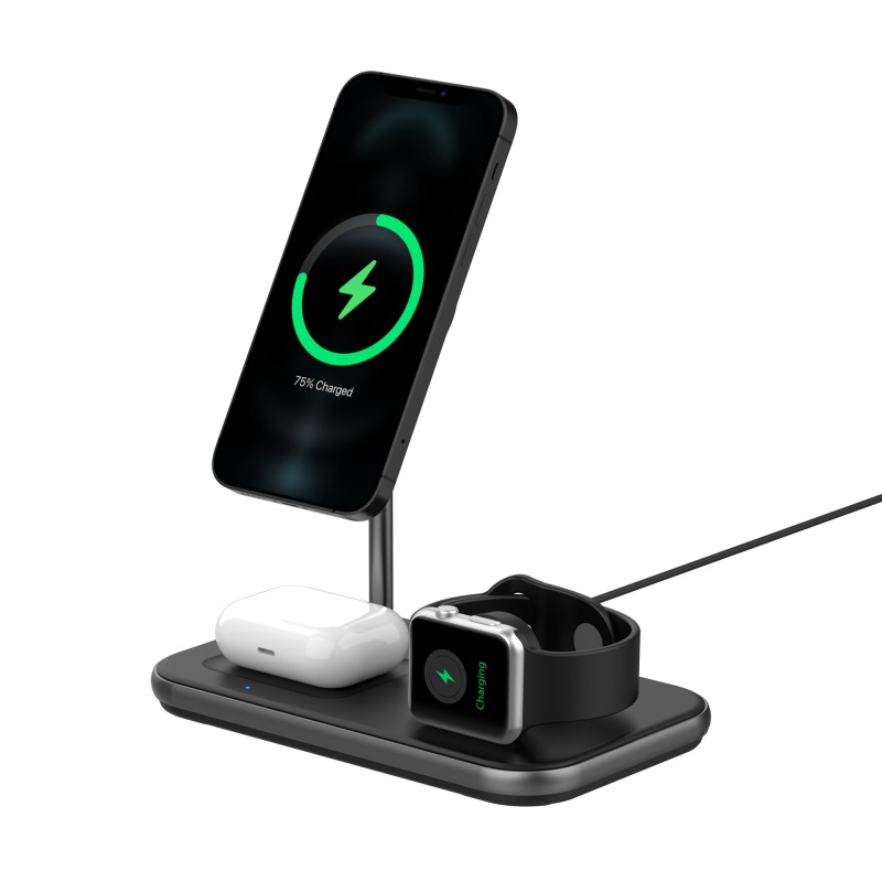 3 in 1 Wireless Charger Station with MagSafe Charger Module