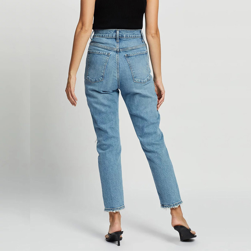 High waisted ankle stretch jeans women