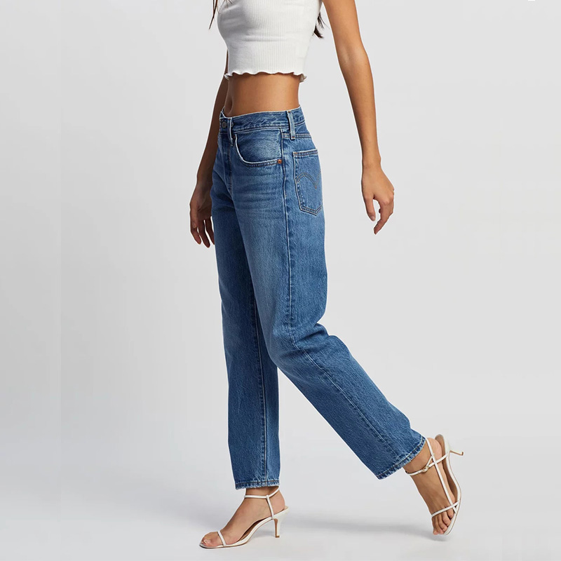 Straight leg cropped jeans women