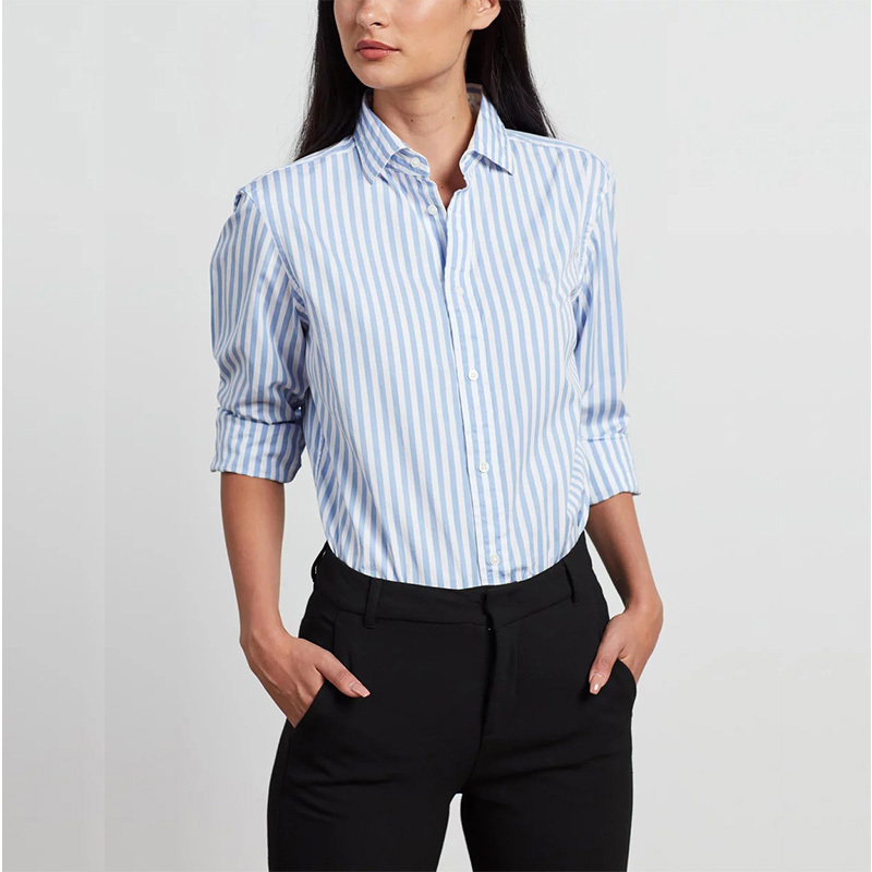 Women stripe long sleeve shirt