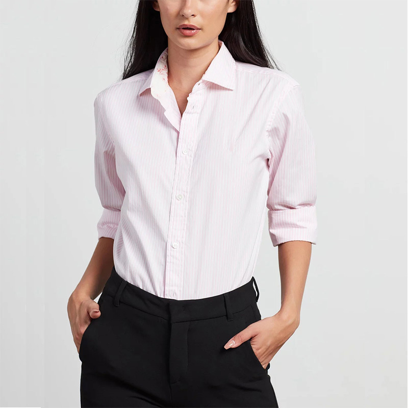 Women stripe long sleeve shirt