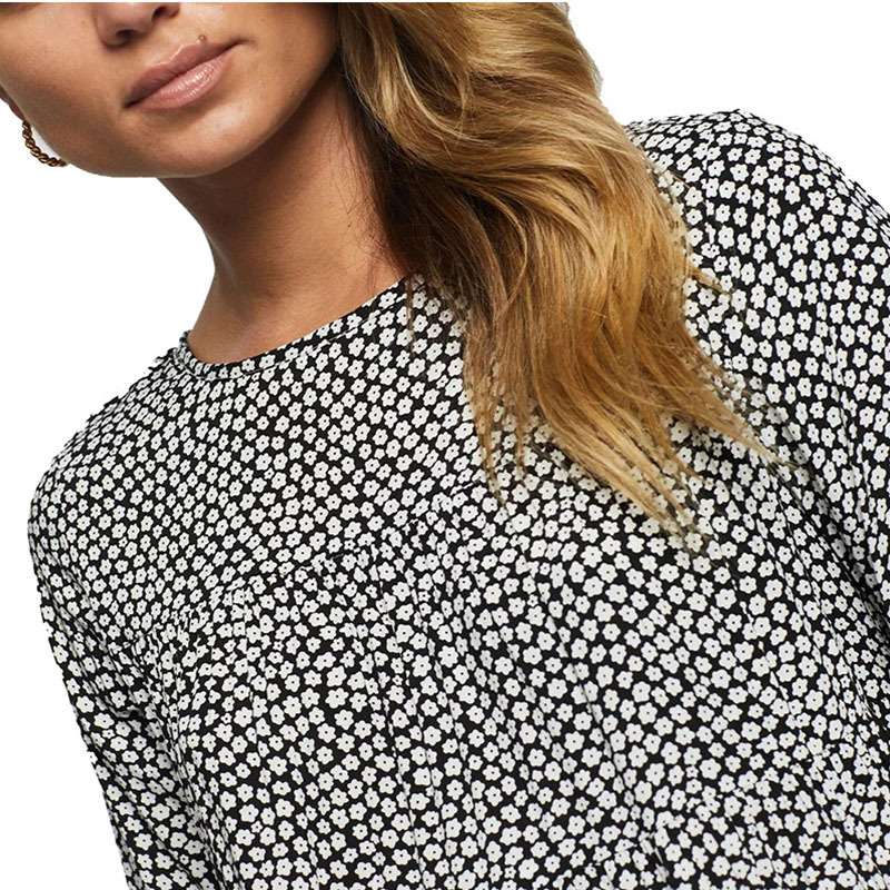 Ladies floral print smock neck blouse
