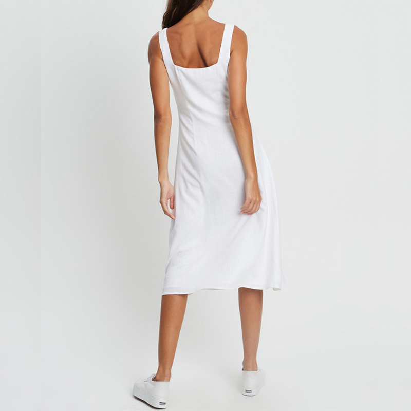 Women's casual summer white midi dress