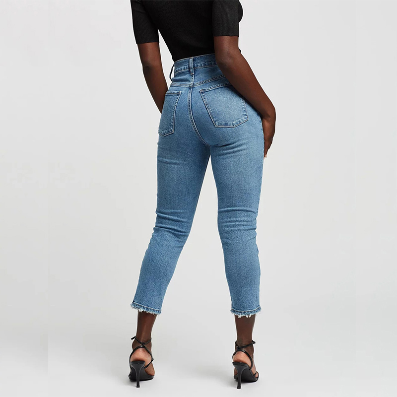 High waisted ankle stretch jeans women