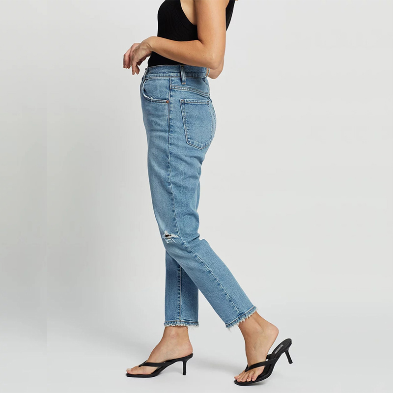 High waisted ankle stretch jeans women