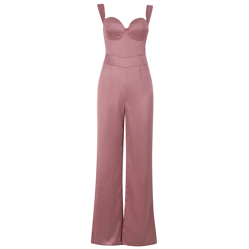 Womens strappy sleeveless plain bodycon jumpsuit