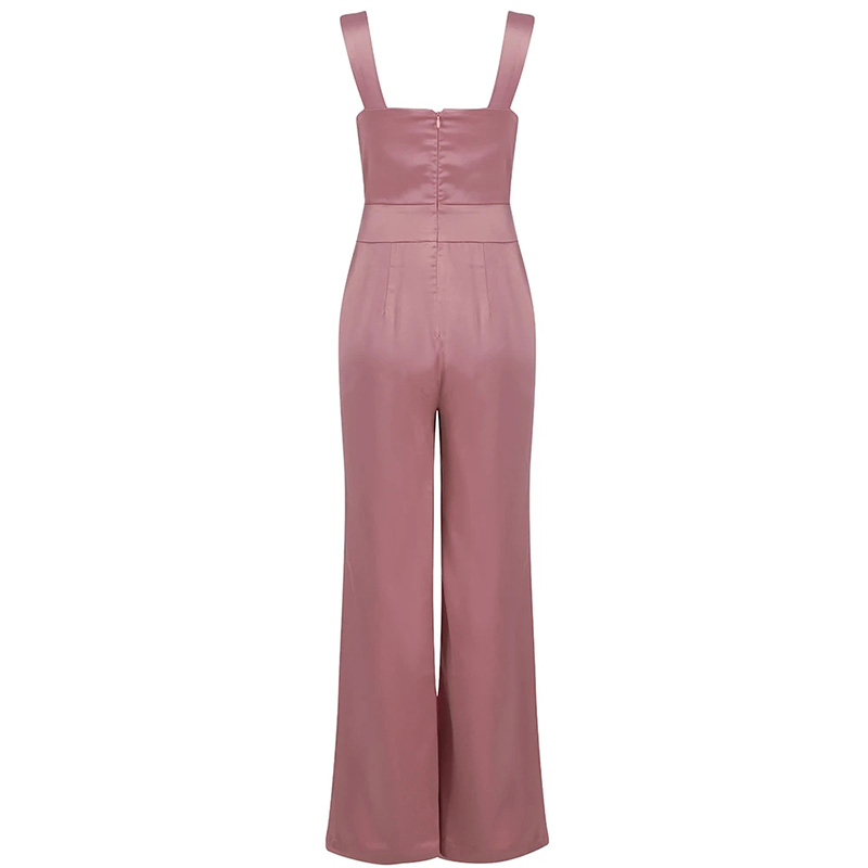 Womens strappy sleeveless plain bodycon jumpsuit