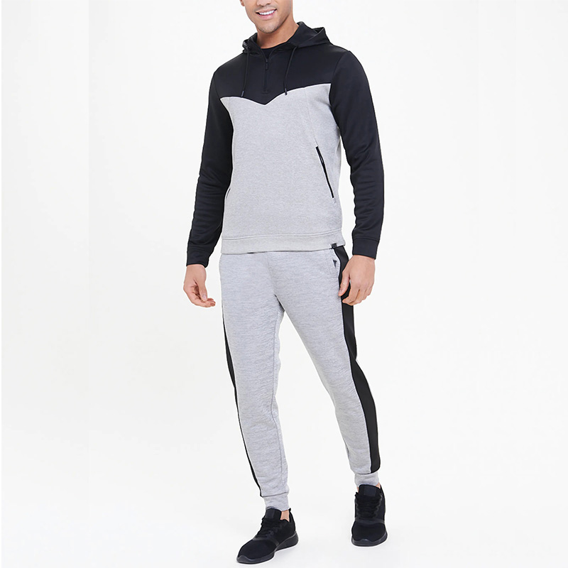 Mens athletic panel tracksuit set
