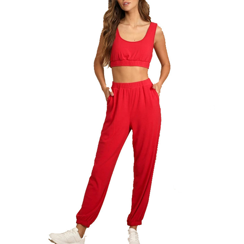 Womens crop top and joggers set