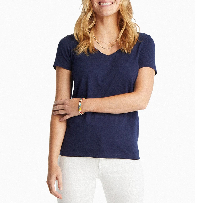 Womens basic v neck cotton tee