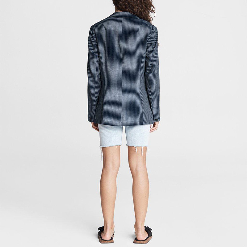 New women's striped linen blend blazer