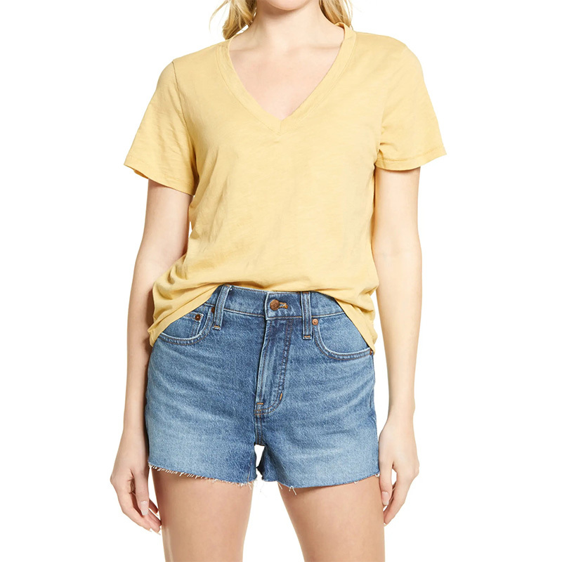 Lightweight cotton v-neck T Shirt women's