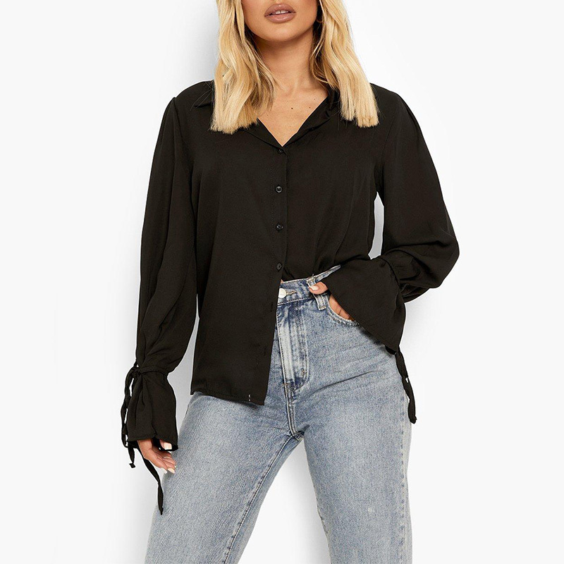 A new day tie long sleeve button down shirt womens