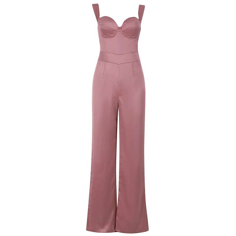 Womens strappy sleeveless plain bodycon jumpsuit