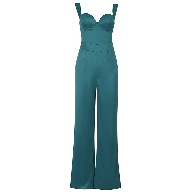 Womens strappy sleeveless plain bodycon jumpsuit
