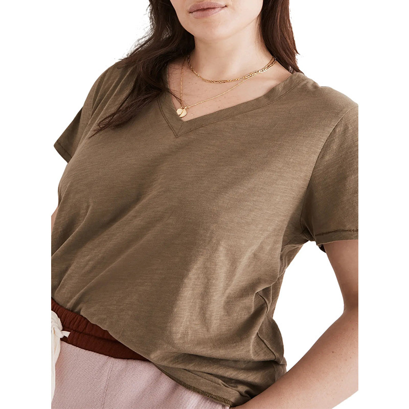 Lightweight cotton v-neck T Shirt women's