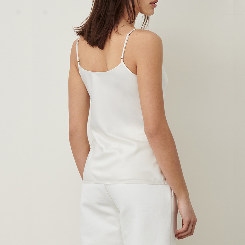 Slim-fit sleeveless satin tank tops women