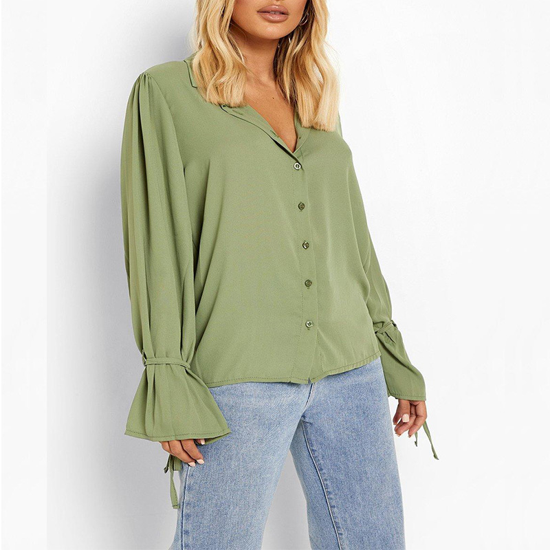 A new day tie long sleeve button down shirt womens