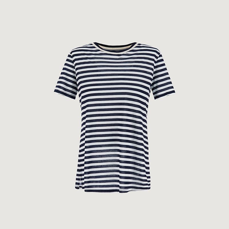 Black and white striped jersey t shirt women