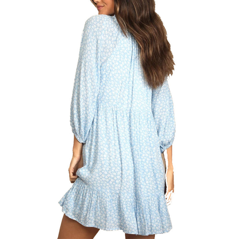 Floral print tiered ruffle mini dress