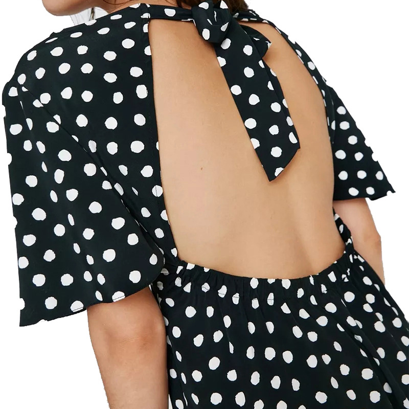 Pretty woman black and white polka dot mini dress