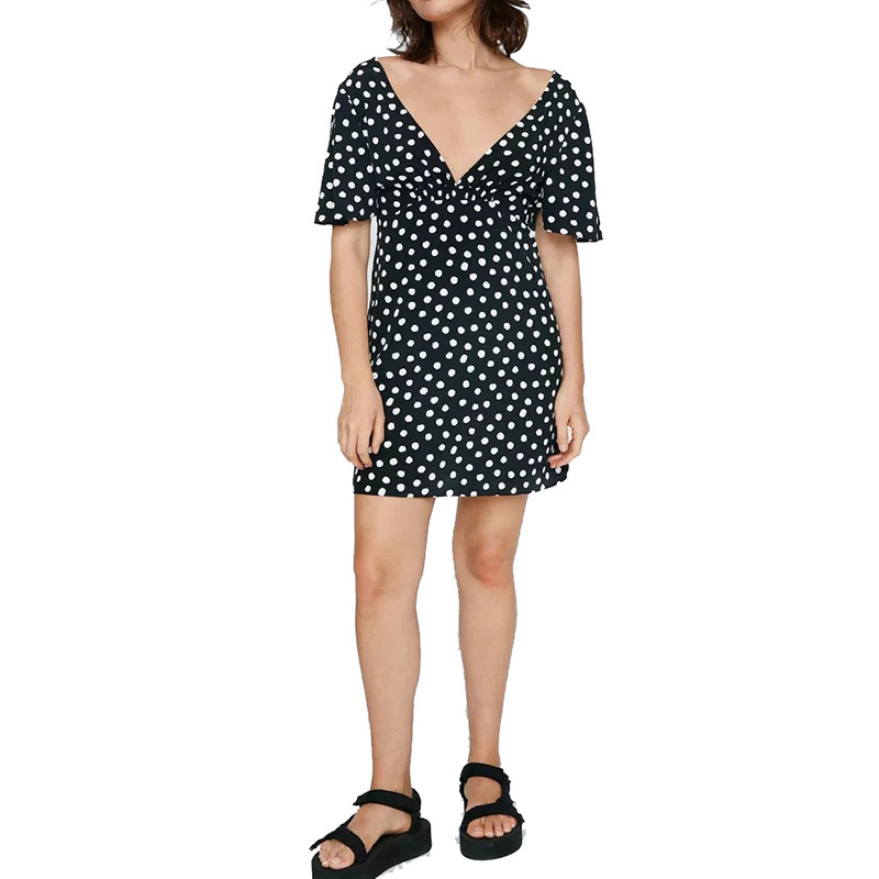 Pretty woman black and white polka dot mini dress