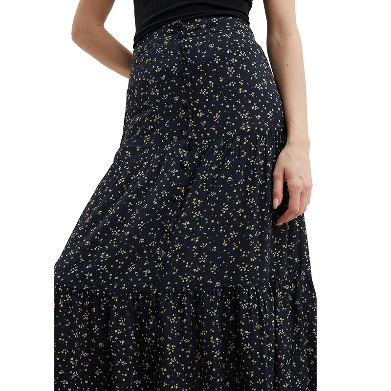 Ladies summer floral tiered midi skirt