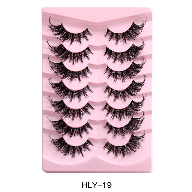 7 Pairs Fluffy False Eyelashes, 3DLashes Wispy Cat-Eye Look FauxLashes, Natural Look EyelashExtensions,Volumized FalseEyelashes