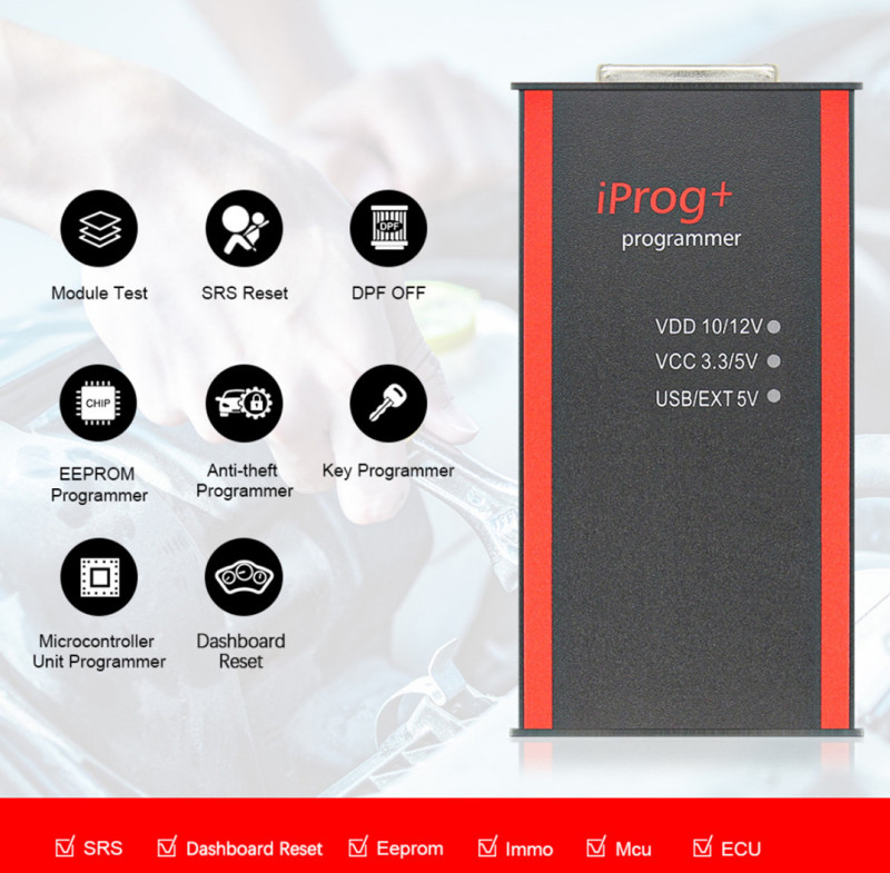 V85 Iprog Programmer IPROG+ IPROG PRO Support IMMO + Mileage Correction + Airbag Reset Replace Carprog Digiprog 3 Tango
