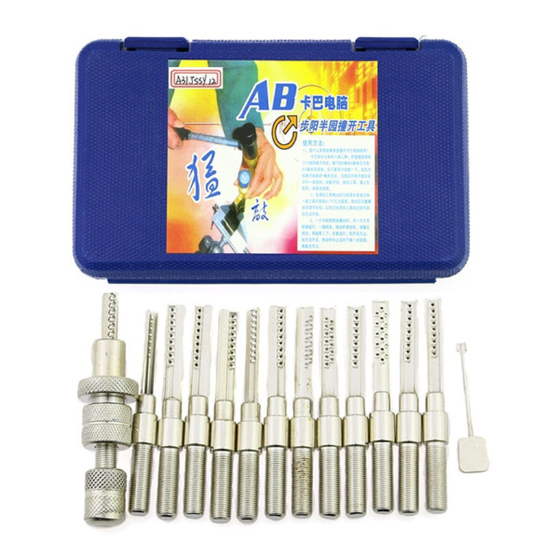14Pcs Bump Keys Lock Pick Tool Lock Pick Kit Locksmith Set for AB Kaba Lock