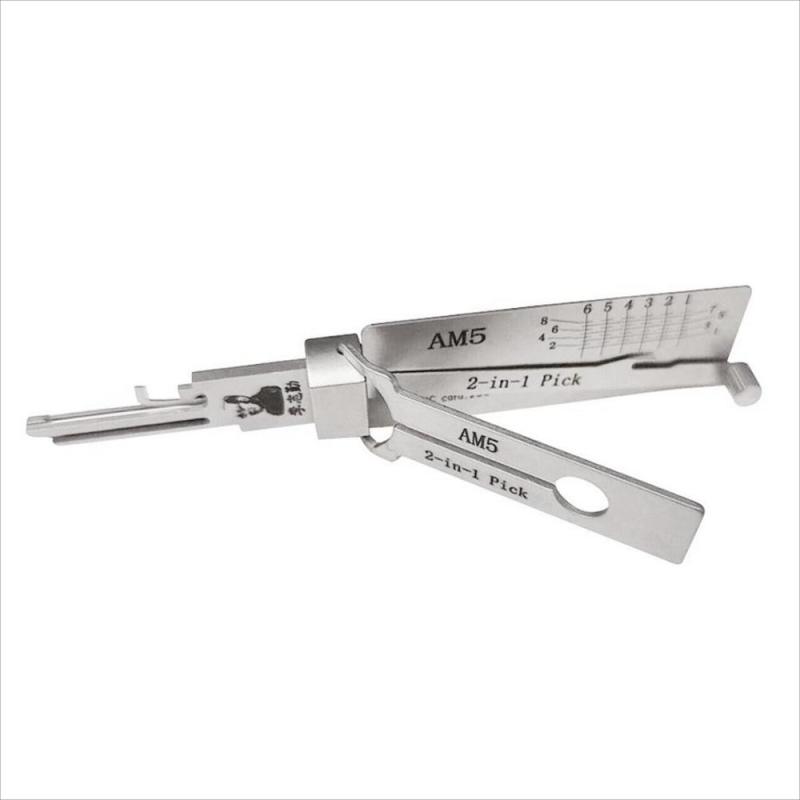 LISHI AM5 2-in-1 Lock Pick Decoder Locksmith Tools for American Lock Padlocks Keyway