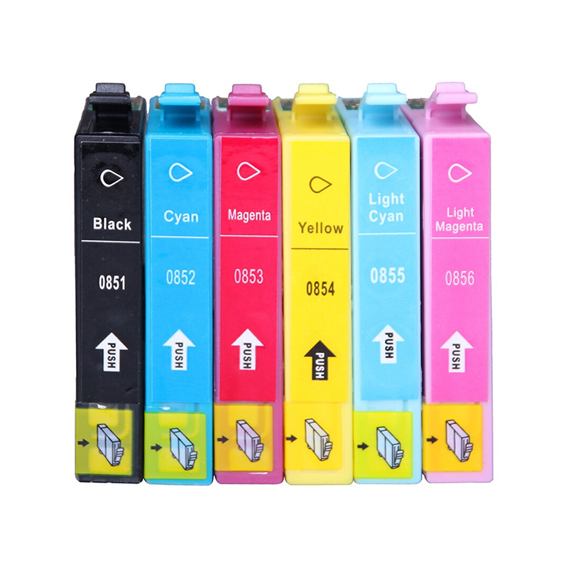 FUSICA hwholesale ink cartridge compatible ink tank 4 colors T0851 T0852 T0853 T0854 T0855 T0856 for EPSON 1390 T60 R330