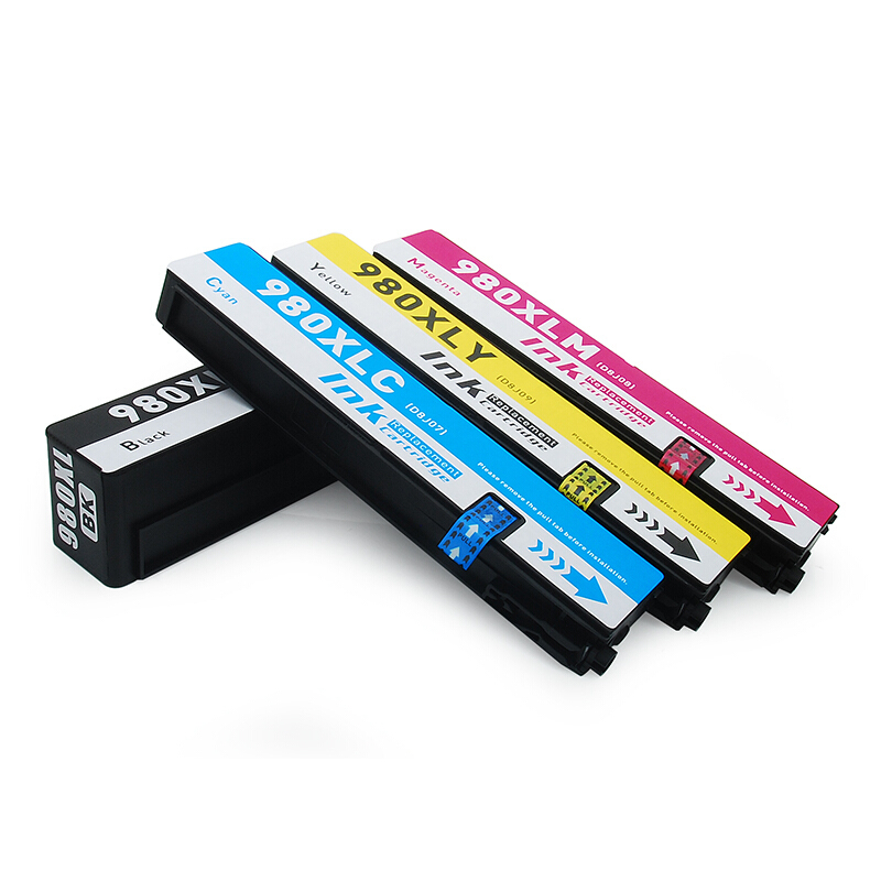 FUSICA hotsale ink cartridge compatible ink tank 4 colors H-980X C M Y K for HP X555dn X555xh X585z dn f