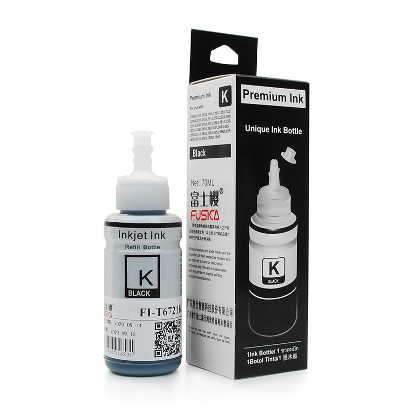 FUSICA hotsale good quality compatible refilling ink 4 colors FI-T6721 T6722 T6723 T6724 for EPSON L100 L101 L111 L120