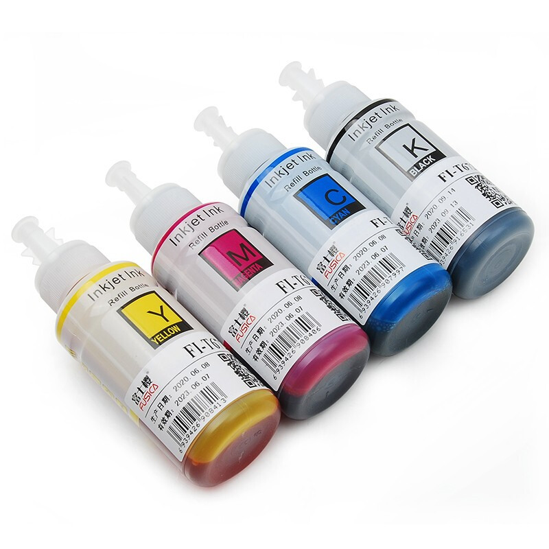 FUSICA hotsale good quality compatible refilling ink 4 colors FI-T6721 T6722 T6723 T6724 for EPSON L100 L101 L111 L120