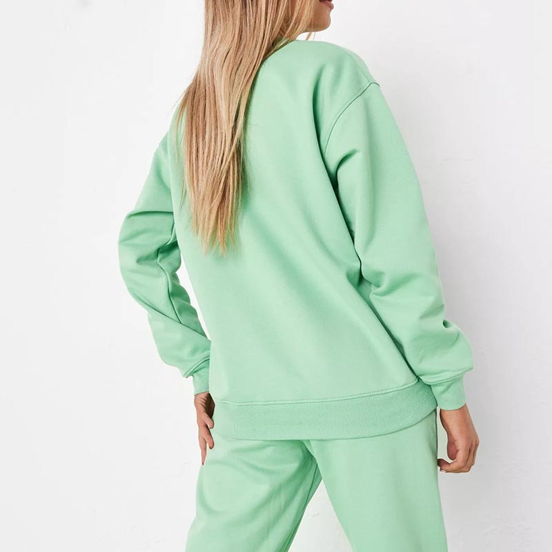 green brushed sweatshirt and jogger co ord suit