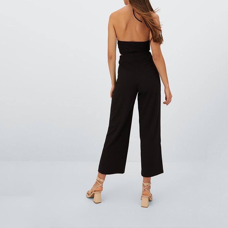 sling-neck knitted jumpsuit